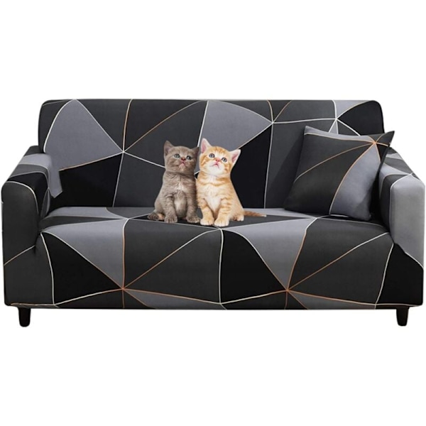 Stretch Sofa Cover Printed Elastic Sofa Covers Armchair Covers for Sofas 1 Cushion Sofas Universal Furniture Protector (1 Seater, Black Magic) Witho