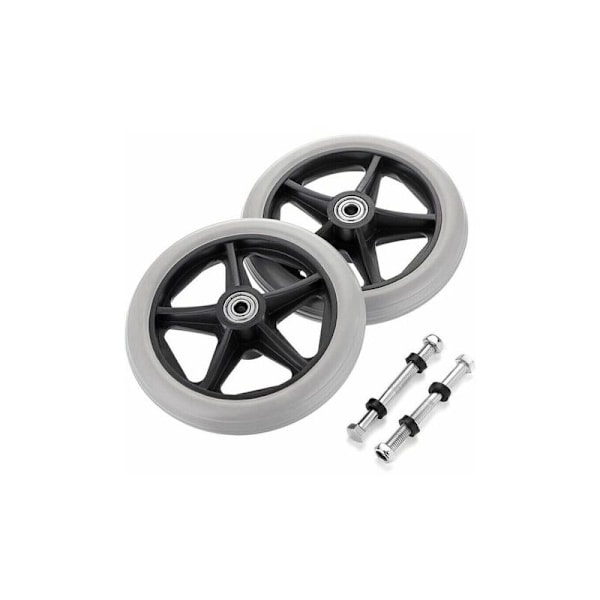 -2PCS 6 inch Replacement Rubber Wheel for Wheelchair Front Wheels Rollator Walker Non-Slip Replacement Casters