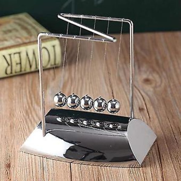 Balls Bring 5 Kugler, Z Form Vugge, Elektropletteret Metal Materiale Pendulkugler Med Base, fysik