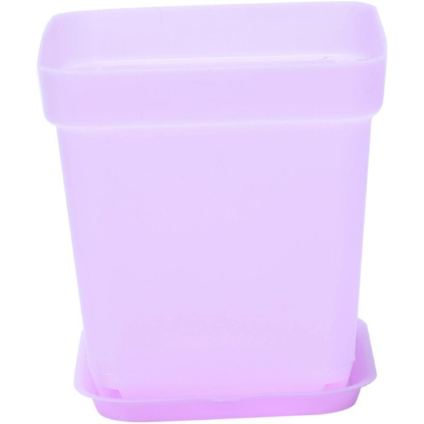 Färgglada plastblomkrukor med fat, set om 12