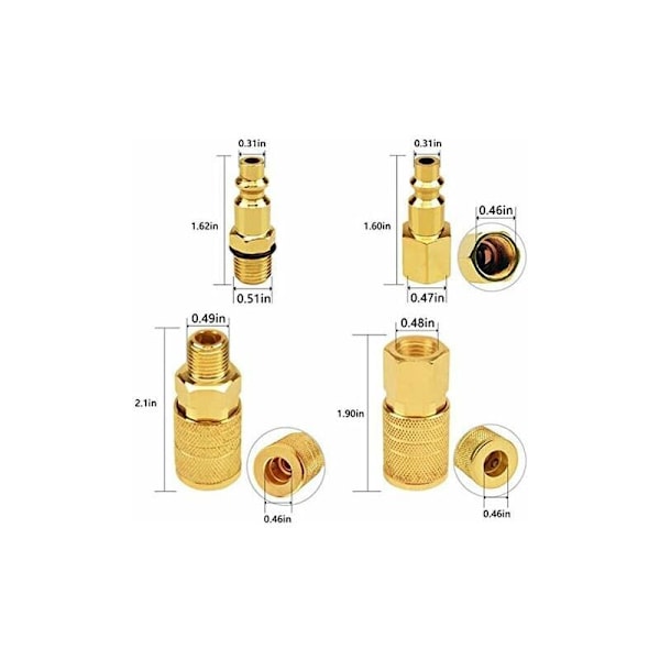 Air Coupler Connector Socket Kit 1/4\" NPT 12 stk. Luftkompressor Fittings American Pneumatic Quick Connector