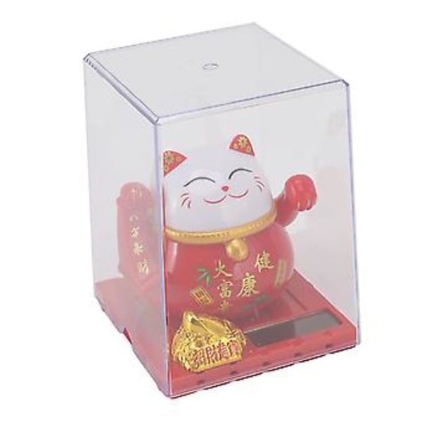 Solar Arm Vinkende Lykkekatt, Solenergi Vinkende Katt Formue Velkomst Lykkekatt Ornament Lykkepenger Katt Ornament Dekor Bygget for Profesjonelle