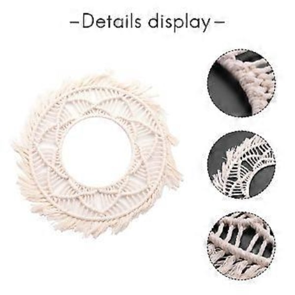 Boho Veggspeilramme Tapestry Håndlaget Vevd Makrame Bakteppe Veggramme Tapestry for Romdekor