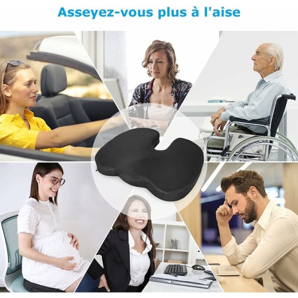 Coccyx Kudde Memory Foam Sittkudde Ergonomisk Kudde för Kontor Bil Rullstol
