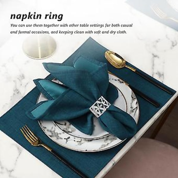 12 stk. Udhulet Servietringe Holdere Servietring Spændeholder Husholdnings Metal Servietholder Pynt