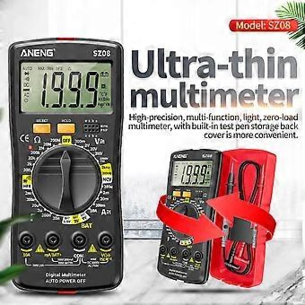 Digital Multimeter Ultratunn Förvaring Professionell Multimetro Auto Voltmeter AC