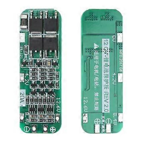 3S 20A 12.6V Li-ion Lithium 18650 Batteribeskyttelseskort Modul Overopladning Overafladning Kortslutning til Beskyttelse