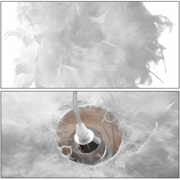 Modern Pendant Light Fluffy White Feather Ceiling Light Lampshade for Party Wedding Decoration