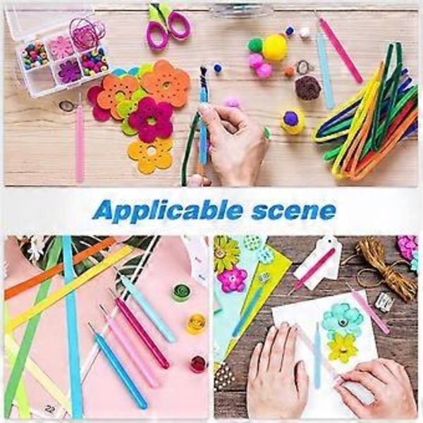 12 Delar Pappersquilling Verktyg Slitsad Kit Rullande Curling Quilling Nål Penna Pappersquilling Penna Volym Curling Penna