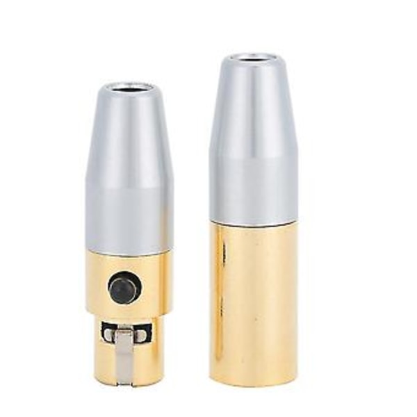 1 Par Gullbelagt 3-Kjerne MINI XLR Sveisekontakt DIY Loddehode for o Kabler