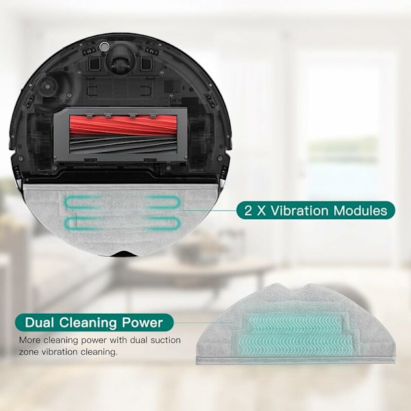 4-pack dukar till Roborock S8 Pro Ultra robotdammsugare - 2 vibrationszoner - mjuk mikrofiber - tvättbar och återanvändbar