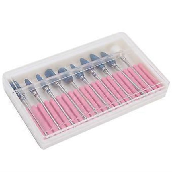 10 st Nagel Sliphuvud Nagelborr Set Nagelpolerare Tillbehör Manikyr Verktygssats