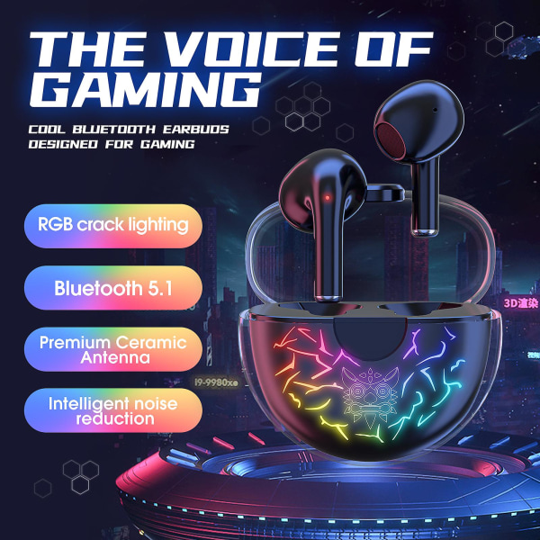 Immersive Rgb Lighting Bluetooth 5.1 Noise-canceling Smart Touch Bluetooth Earphones With Surround Sound And Long-lasting Battery