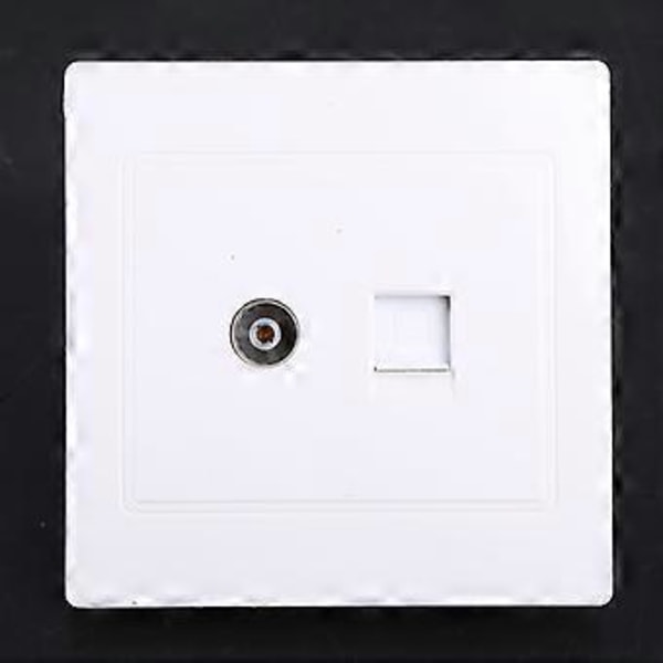 RJ45 Nettverksadapter+TV Antenne Koaksial Veggfeste Utgang Frontplate Panelkontakt