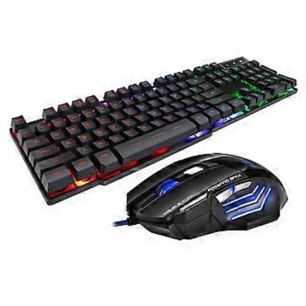 104 Tangenter Gaming Tangentbord och Mus Trådbundet Tangentbord Bakgrundsbelyst Tangentbord Gamer Tyst Gaming Mus Set för PC Laptop