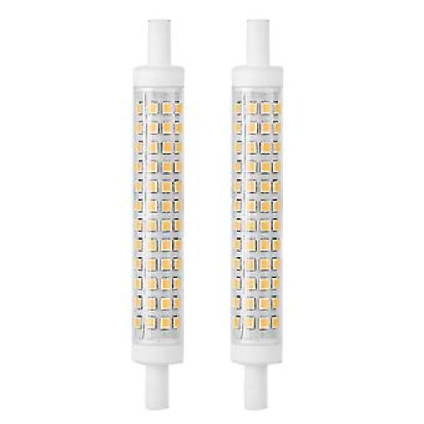 2 stk. r7s 10W 120 LED Pære Lys Dobbeltsidet Halogenlampe Erstatning AC85-265V (Varm Hvid)
