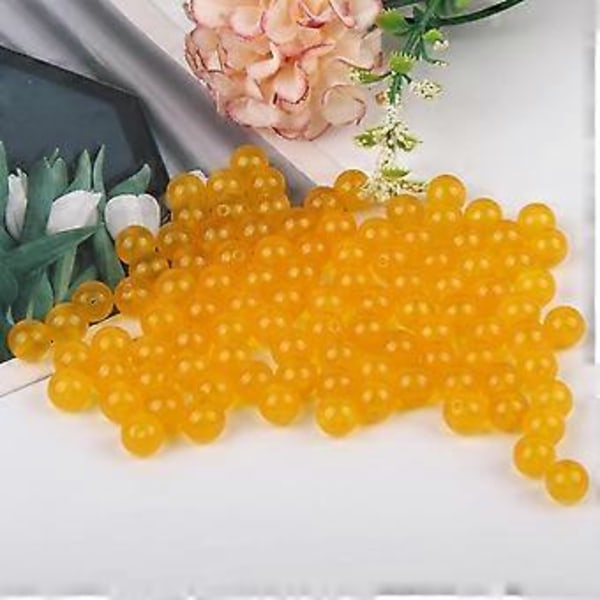 100 stk. Natursten Perler, Runde Gule Løse Ædelsten Perler Til Smykker Armbånd Halskæde Øreringe Fremstilling Krystal Jade Perler Til DIY Håndværk