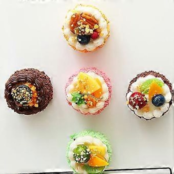 6 st Konstgjorda Simuleringskakor, Realistiska Muffin Bröd Dessert Modell Falsk Display Kaka Fotografi Rekvisita Heminredning