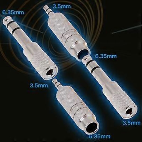 Kätevä 3,5 mm:n uros-6,35 mm:n naarasliitinmuunnin musiikin harrastajille