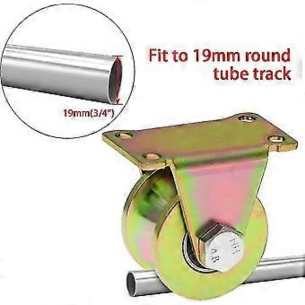 2 st U-spår Grindhjul, Grindrullhjul, Skjutgrindhjul 50mm För Inverterat Spår, Industri