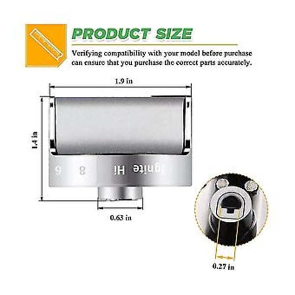 5 stk. W10766544 Knotter For Wfg540h0es0 Gasskomfyr - Erstatter W10430807 W10676228 Ap5958476 42