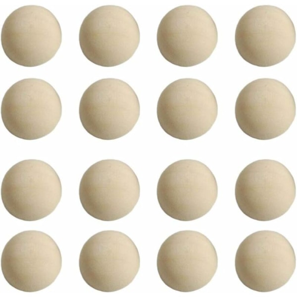 100-pack delade träkulor - Oavslutade - Målningsbara trähalvkulor - Hantverk - Ljusgul - 15mm