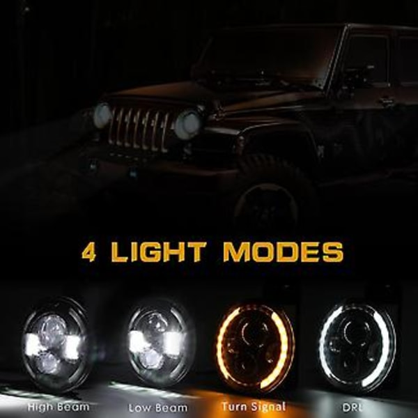 7 Tommers Rund LED Fjern-/Nærlys Halo For Jk