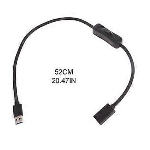USB3.0 forlængerkabel med lige hoved og tænd/sluk-knapper, understøtter dataoverførsel og strømforsyning til USB-drevet ventilator