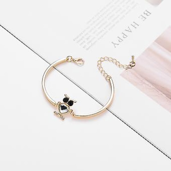 Distinkt Ugglemönster Rhinestone Legering Justerbart Kedjearmband för Kvinnor