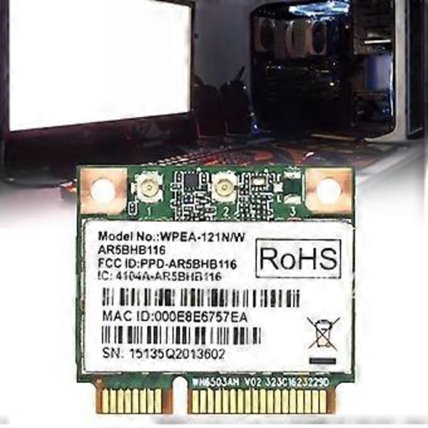 AR5BHB116 WiFi Trådløst Nettverkskort AR9382 Mini PCI-E WIFI Kort 802.11a/b/g/n 300Mbps 2.4/5Ghz Dual-Band
