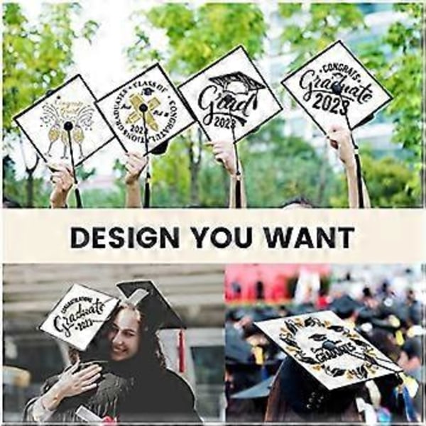 Sublimeringsemner Gradueringspynt Varmeoverføring Plate, MDF Selvklebende Grad Hatt Pynt til Festutstyr 5