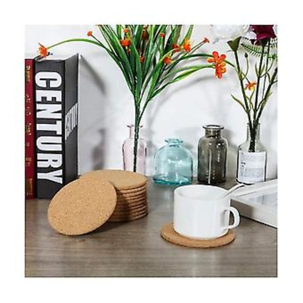 Tykk Drikkeunderlag i Tre, 12 stk Korkunderlag for Drikke, 10 cm Tykke Drikkeunderlag i Tre, Sett for Planter Bar