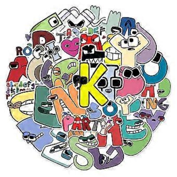 50 kpl/setti Aakkoset Lore Graffiti -tarrat, tarra rullalautaan, juomapullon koristeluun