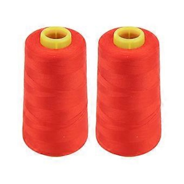 2 st Sergertråd Hög Hållfasthet Robust Tålig Polyester Röd Sytråd för Daglig Quilting Sömnad