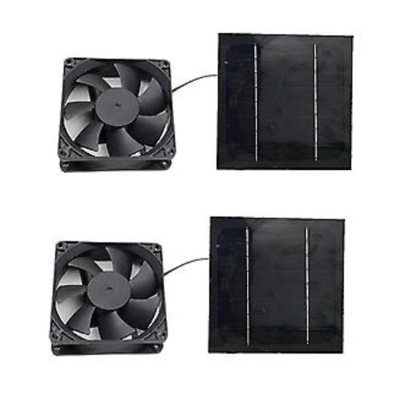 2st 20W 6 Tums Solcellsfläkt Kit Ctor Mini Ilator Solpanel Ed Fläkt För Hund
