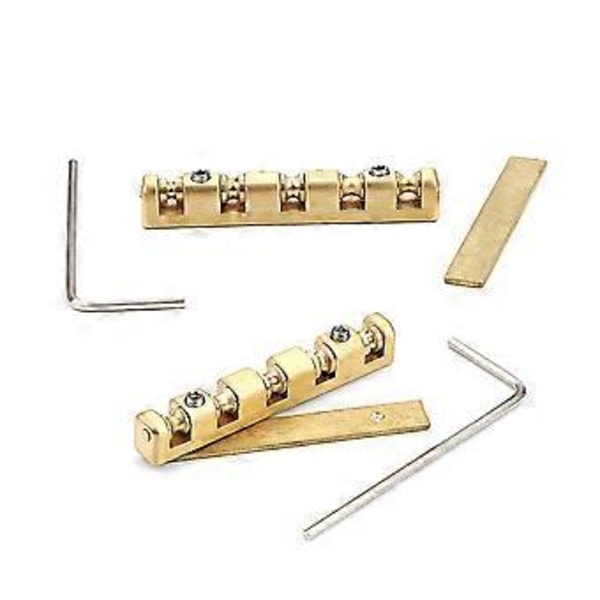 Elektrisk Gitarr Mässingssadel 42mm Höjdjusterbar Mässingsrullsadel Gitarrsadel 6-strängad Elektrisk Gitarr Ersättningsdelar