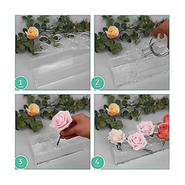 12 Hull Klar Akryl Blomstervase Rektangulær Fl Midtstykke For Spisebord Rect Ra