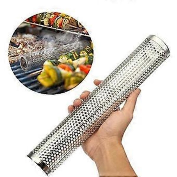 BBQ Rustfrit Stål Tilbehør Net Perforeret Mesh Røgrør Grill Generator Røgefilter Værktøj