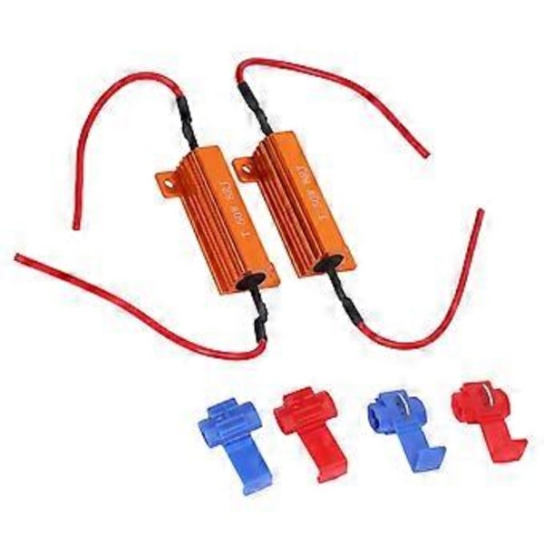 2 Set Lastmotstånd 50W 8Ohm Felfritt Tillbehör Ersättningskit för LED-ljus DRL