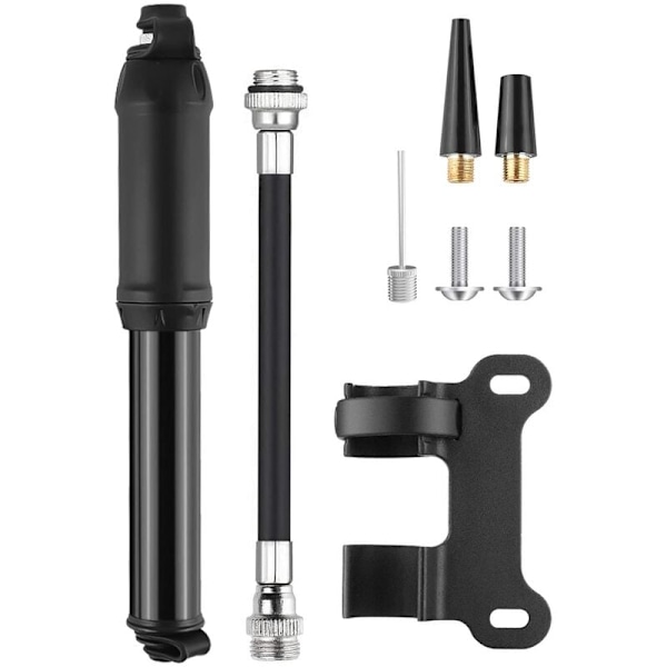 Mini Portable Bike Pump 100 PSI Aluminum Alloy with Frame Bracket Fit for Schrader Valve or Presta Valve Can be Installed on Bike Rack