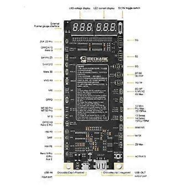 MECHANIC F918 Batteriaktiveringsdeteksjonskort Batteri Hurtiglading for 15 Pro Max Android Ett-Klikk