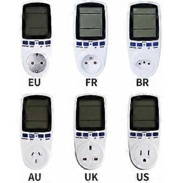 Msbd Digital LCD Energimåler Wattmeter Strømovervåkingsenhet Elektrisitet Kwh Strømmålingsanalysator (hy)