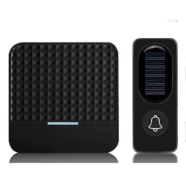 Trådlös Solcellsdörrklocka Ip65 Vattentät 300m Dörrklockor Ringsignal Kit Solcellsladdning Utomhus Dörrklockor-e