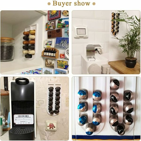 Nespresso kapselhållare, kaffekapslarhållare för 12 original Nespresso kapslar, kaffekapsel förvaring väggmontering