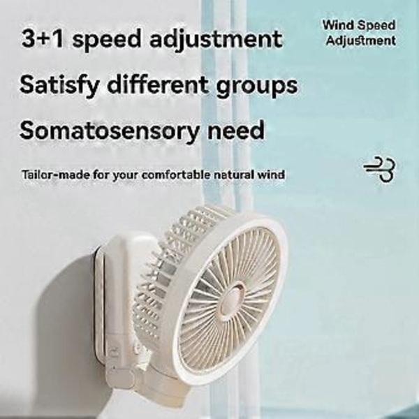 USB Uppladdningsbar Bordsfläkt Klämma Typ Bärbar Mini Skrivbordsfläkt 360 Graders Rotation Justerbar Klämma med Lampor Fläkt