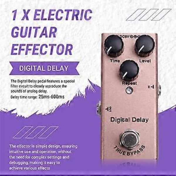Mini Elektrisk Gitar Effekt Pedal Elektrisk Gitar Pedal Digital Delay for Elektrisk Gitar