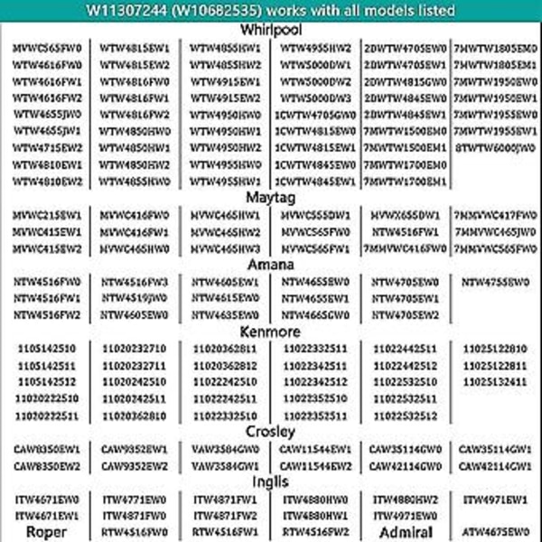 Lokk S Passer For W11307244/w10682535 Ap6832601