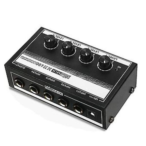 Mh400 4-kanals Mixer Blandepult Lav Støj Linje Mono Audio Mixer Til Mikrofoner, Gui