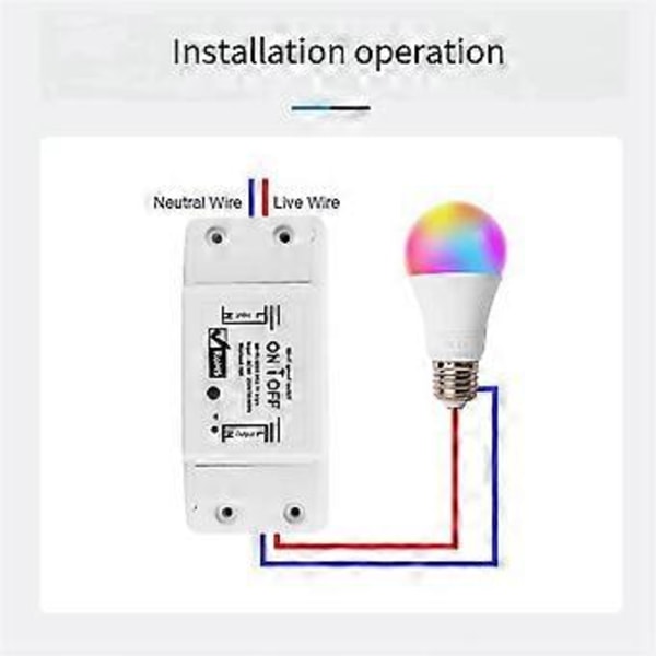 WiFi Smart Switch Relæ Universal Afbryder Timer APP Trådløs Fjernbetjening Automation Virker med Alexa Home