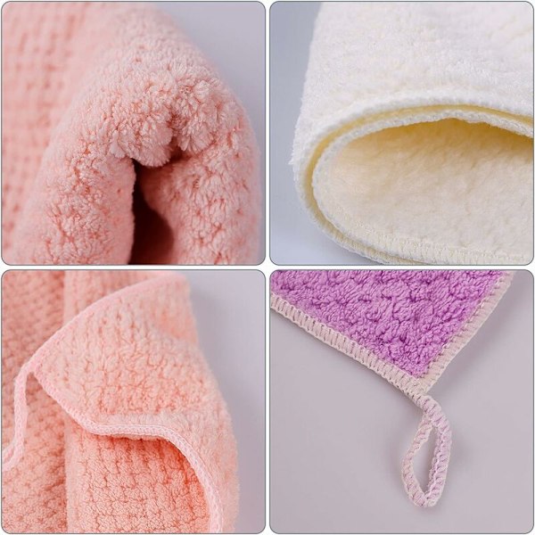 Käsipyyhkeet - 5 keittiöpyyhkeen setti - Korallifleece-ripustuspyyhe - Superabsorbent Quick Dry Tape Loop